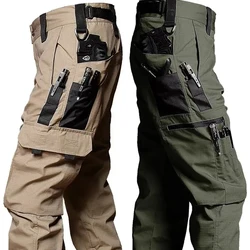 Men's Outdoor Work Pants 2-Pcs Tactical Cargo Trousers New Multi-pocket Wear-Resistant Workwear Outdoor Waterproof Hiking Pants