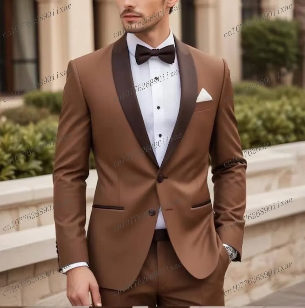 New Burgundy Men Business Suit Groom Groomsman Wedding Party Formal Occasion Costume Male Tuxedos 2 Piece Set Jacket Pants