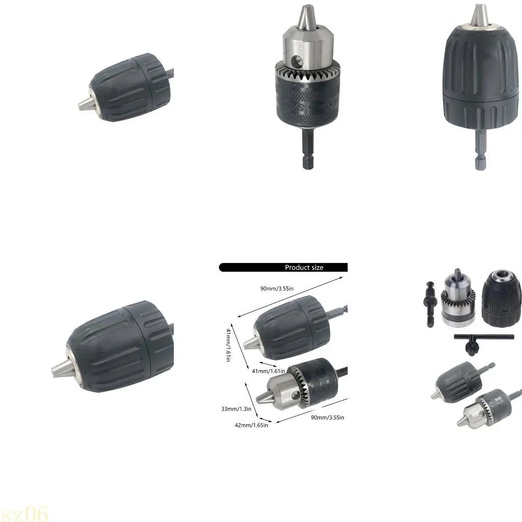 

Q2Q4 High Strength Fast Release Power Drill Chucks with Hexagonal Shank Adapter Converter for Most Electric Drills 10mm Grip