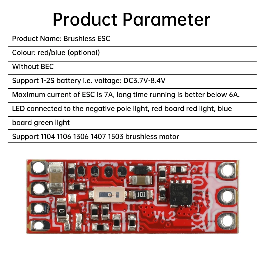1 S-2 S 6A DC3.7V-8.4V papan Driver Motor tanpa sikat mikro pengendali kecepatan Motor untuk 1104 1106 1306 1407 1503 Motor tanpa sikat ﻿