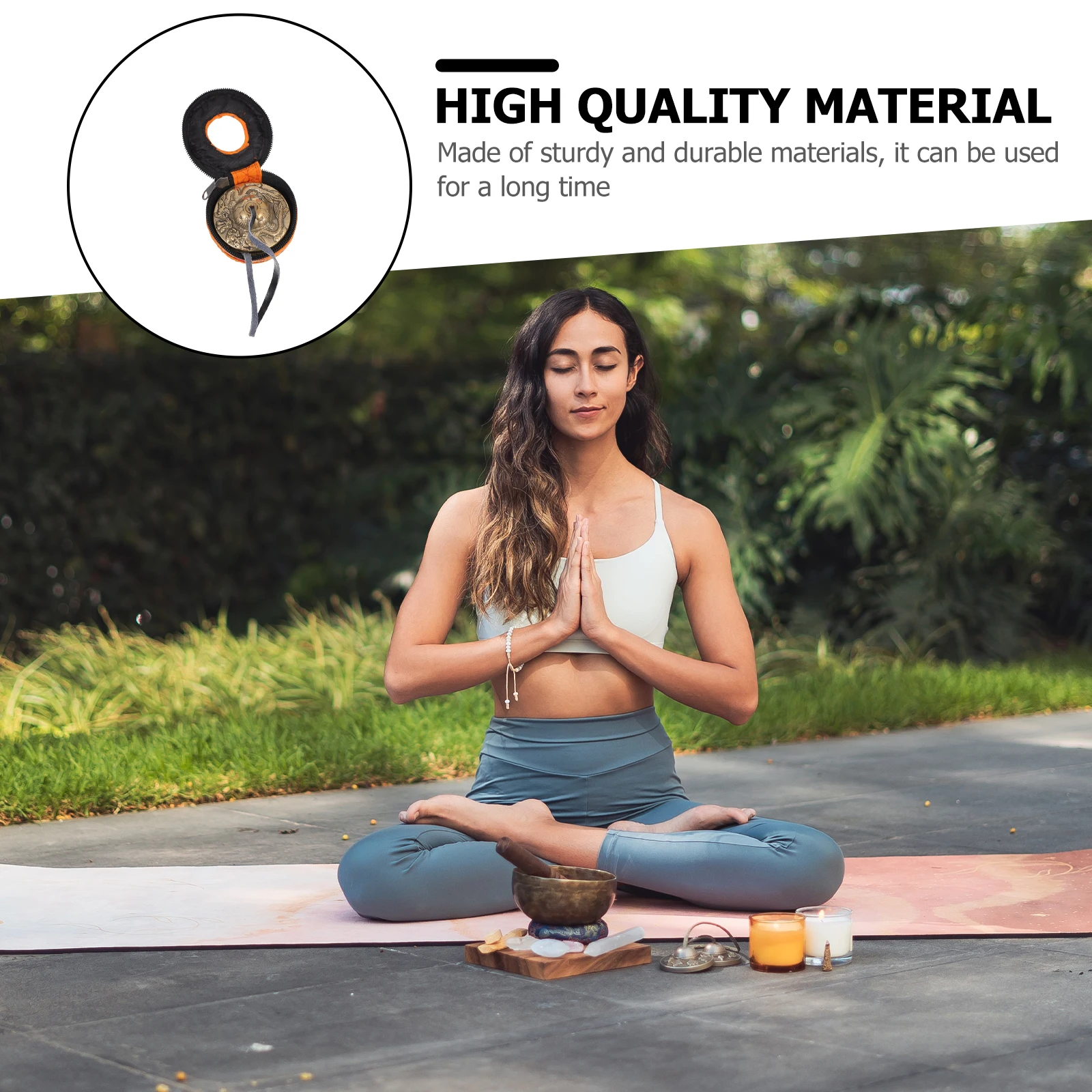 

Handmade Copper Cymbal Bell for Yoga Meditation Sound Healing Musical Instrument Small Size Light Weight Premium Material Clear