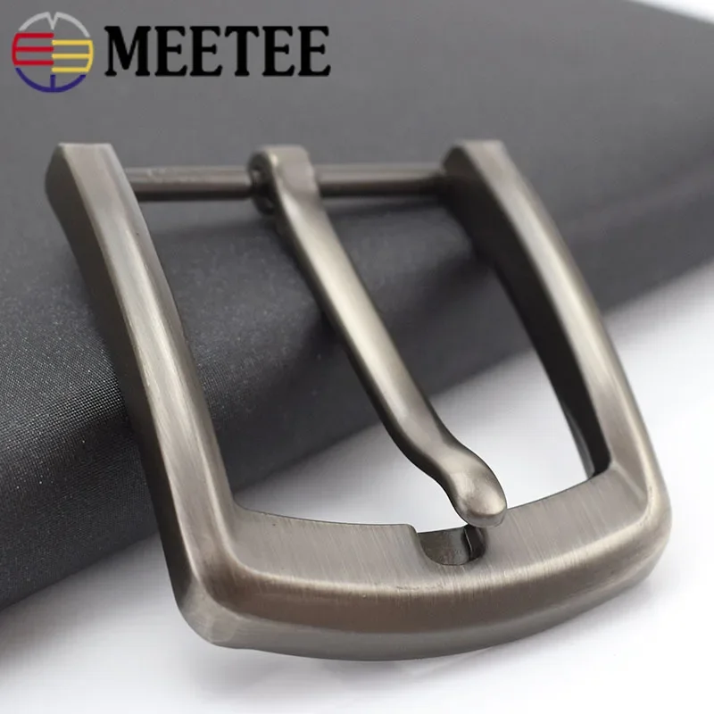 Meetee 1/2/5pc 40mm Metal Belt Buckles Brushed Pin Buckle Head for Men\'s Cowboy Hardware Accessory DIY Leather Craft Fit 37-39mm