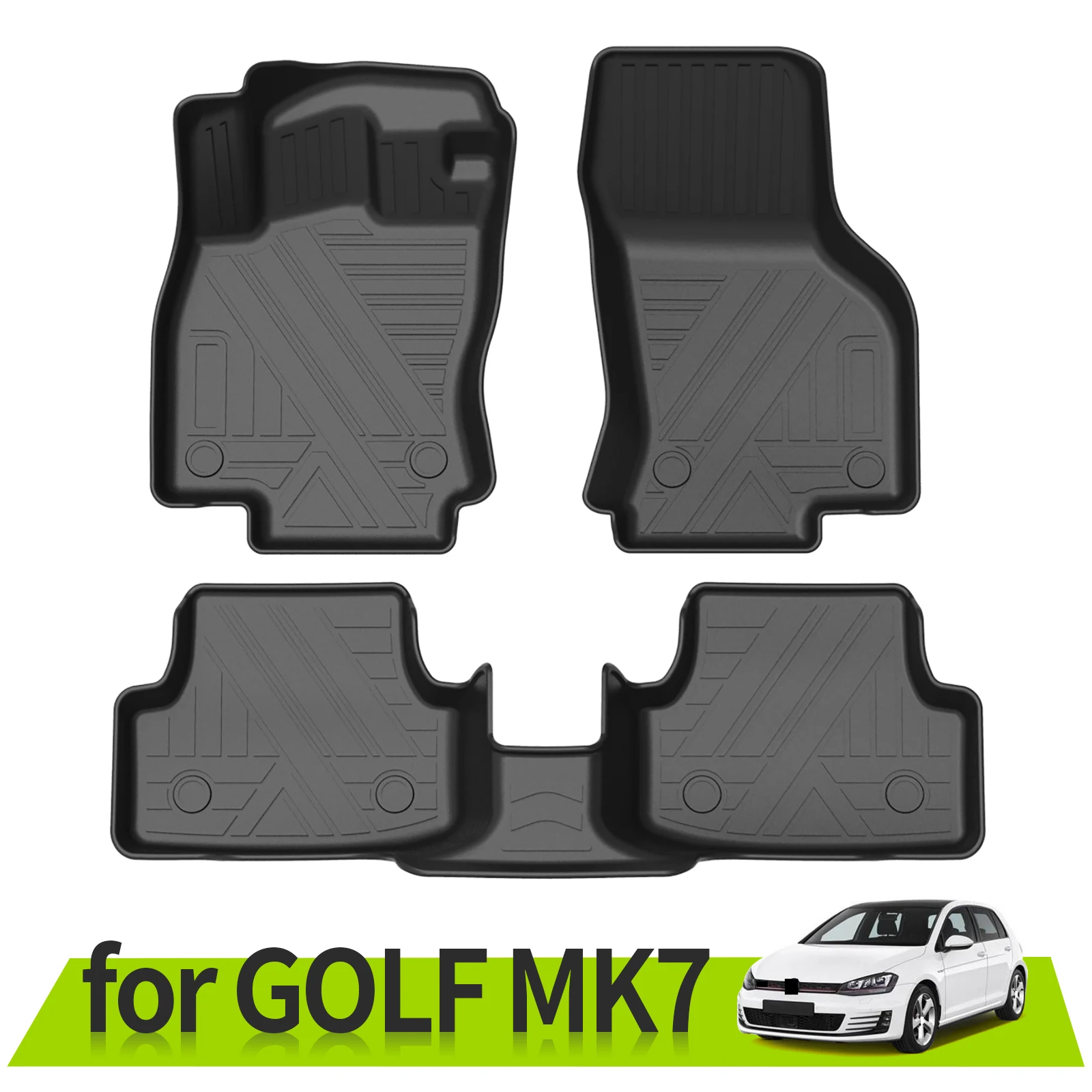 

for VW Golf 7 MK7 2013-2020 Car Floor Mats Trunk Backrest Pad TPE