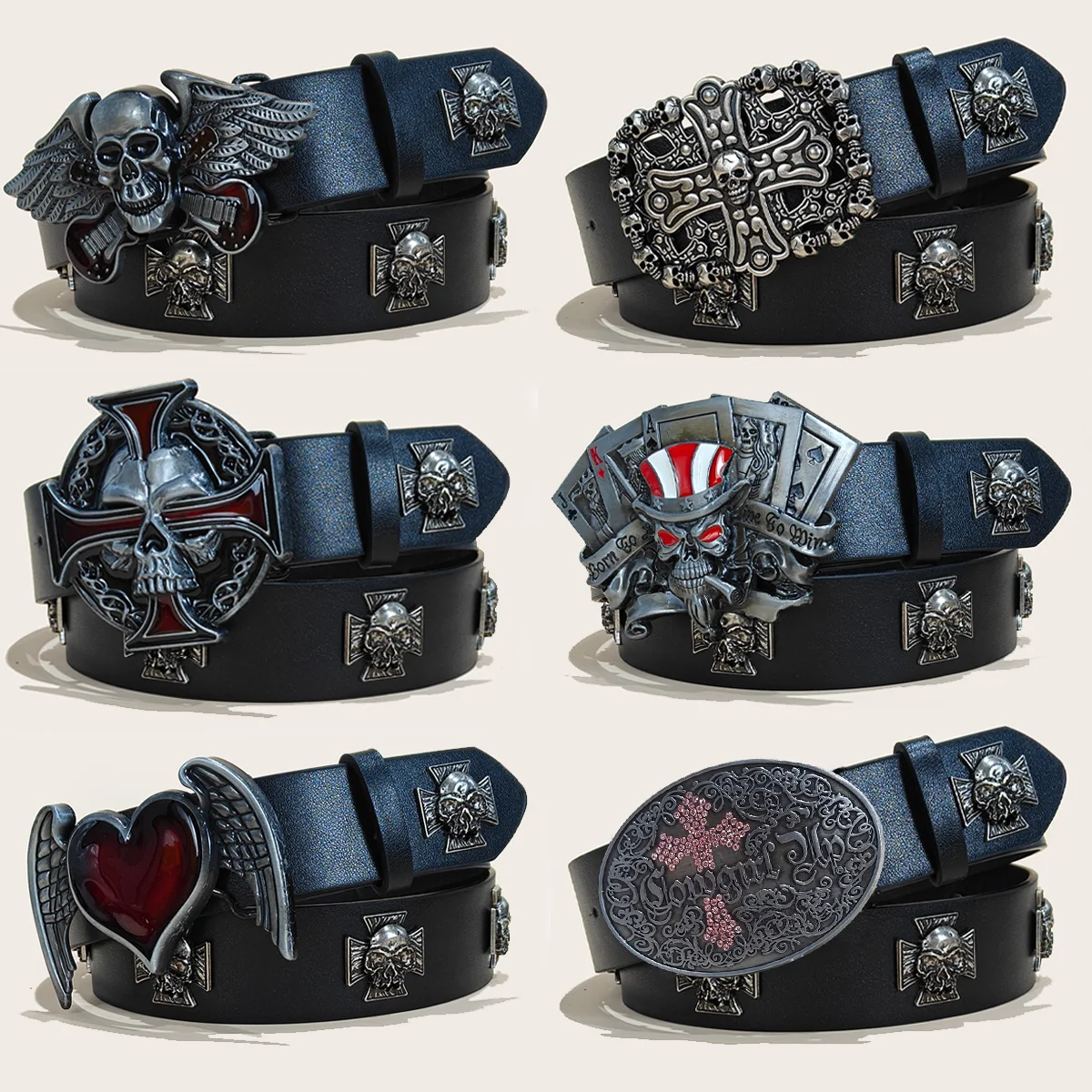 Neuer Nieten-Gürtel, Metallgürtel für Männer und Frauen, Punk-Hardware-Jeansgürtel, Y2K-Gürtel, PU-Leder, breiter, verstellbarer Damengürtel, Accessoires