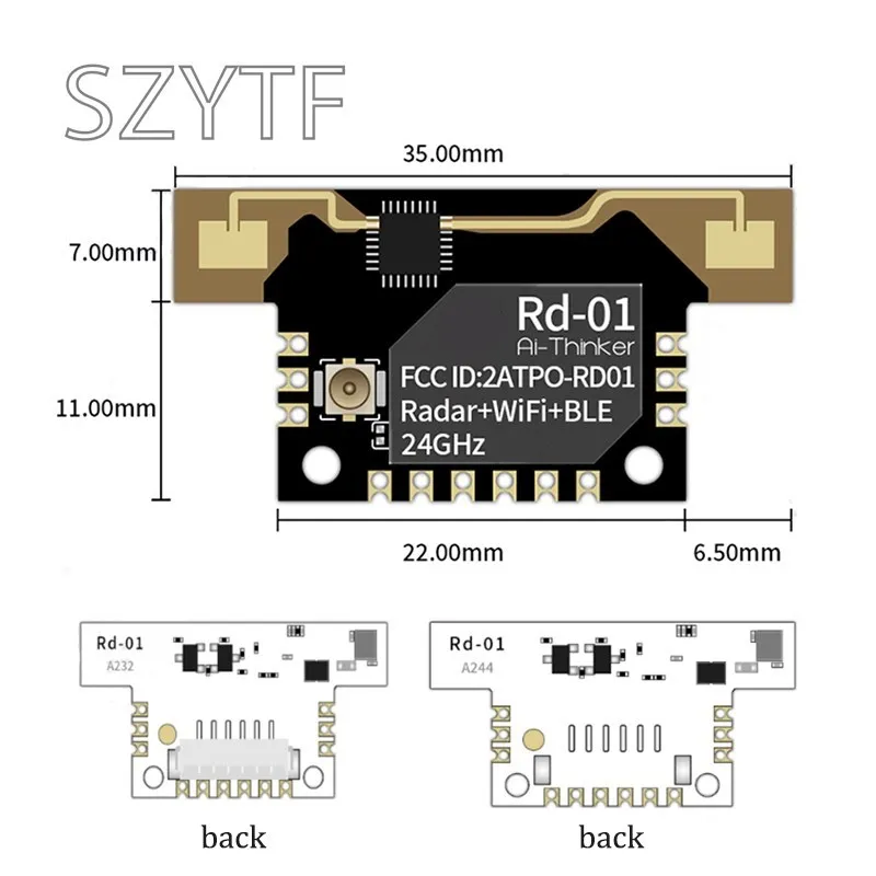 Modulo sensore del corpo umano Radar 24G, sensore a onde millimetriche modulo Radar/wi-fi/BLE Rd-01