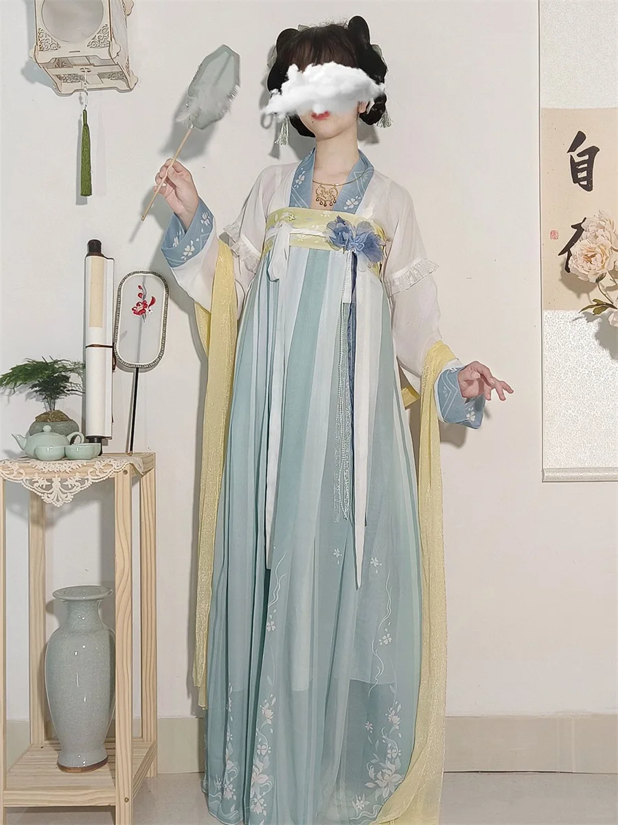 Vestido tradicional chinês hanfu para mulheres, cosplay moderno, roupas orientais elegantes, dinastia Song, trajes antigos, hanfu feminino