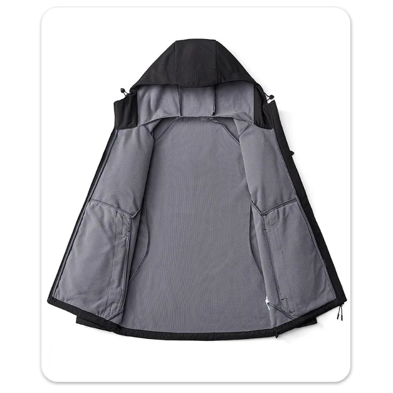 New Outdoor Autumn Winter Windbreaker Soft Shell Casual Hiking Waterproof Jacket Couple Hood Jackets Mountaineering Suit M-5XL