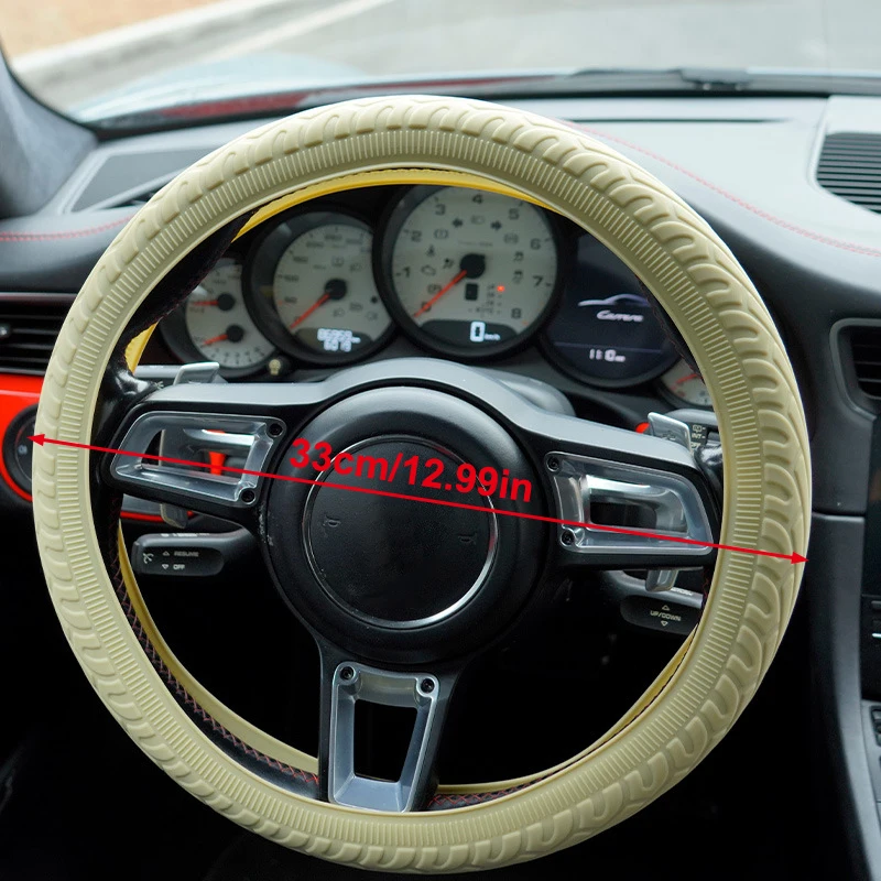 Universal Car Non-slip Silicone Steering Wheel Cover Elastic Texture D-shaped Steering Wheel Covers Car Decoration Accessories