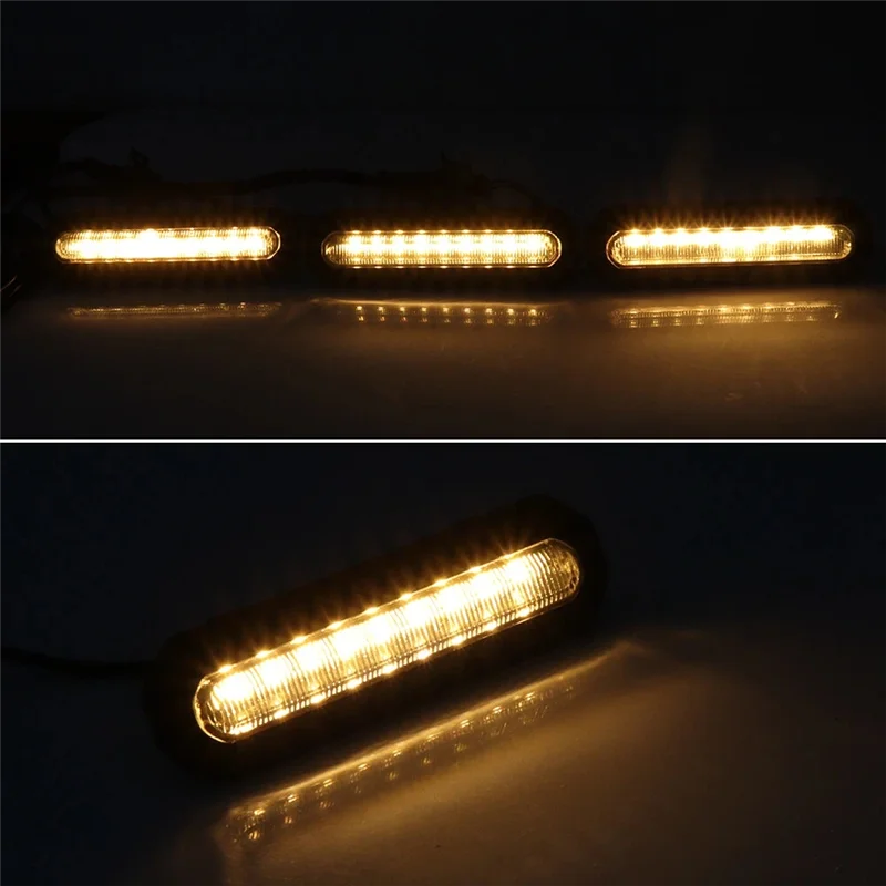 

For Ford Bronco Raptor 2021-2023 Smoked Amber LED Front Grille Running Light Accessories Style