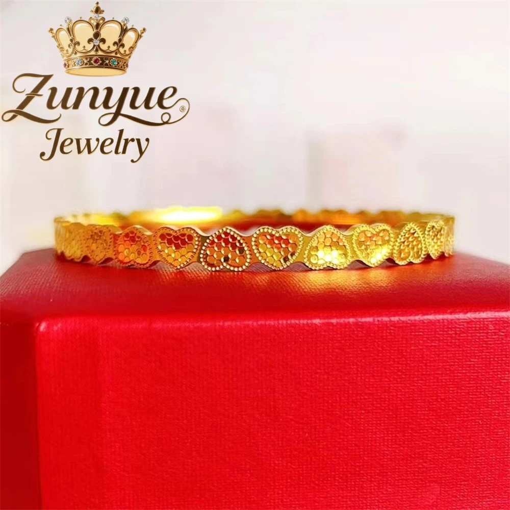 Sand-Gold Heart-Shaped Dragon Scale Bracelet Fashionable Wristband With A Niche, Light Luxury High-End Feel Charms Exquisite