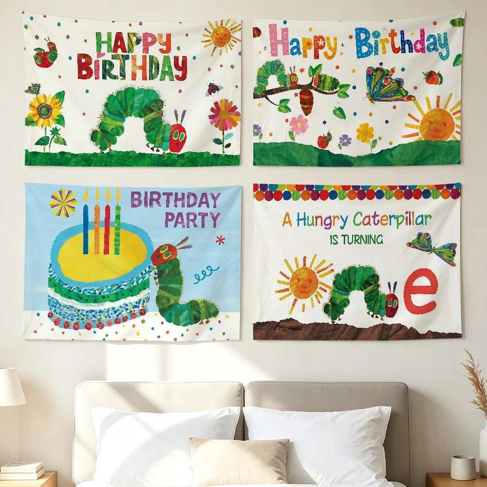 The V-very H-hungry Caterpillar Flag Wall Decorations Home Decor Suitable For Living Rooms Bedrooms Dormitories Parties Holidays