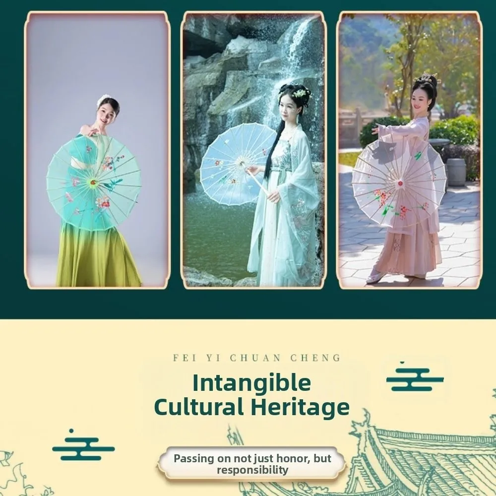 

Зонт из промасленной бумаги в китайском античном стиле, шелковый 10-цветный декоративный зонт, зонт для танцевальных выступлений