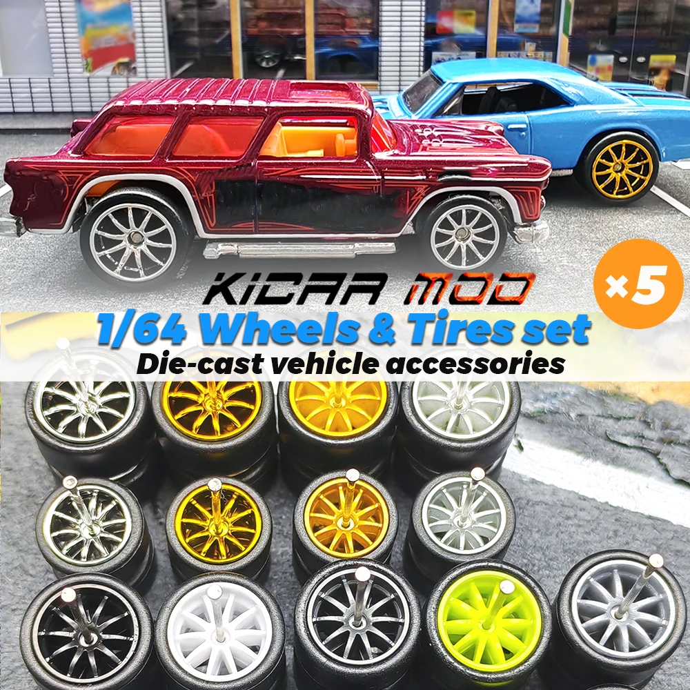 

1/64 передние маленькие и задние большие колеса со съемными гладкими резиновыми шинами для ремонта моделей автомобилей, детали для Hotwheels (5 комплектов)