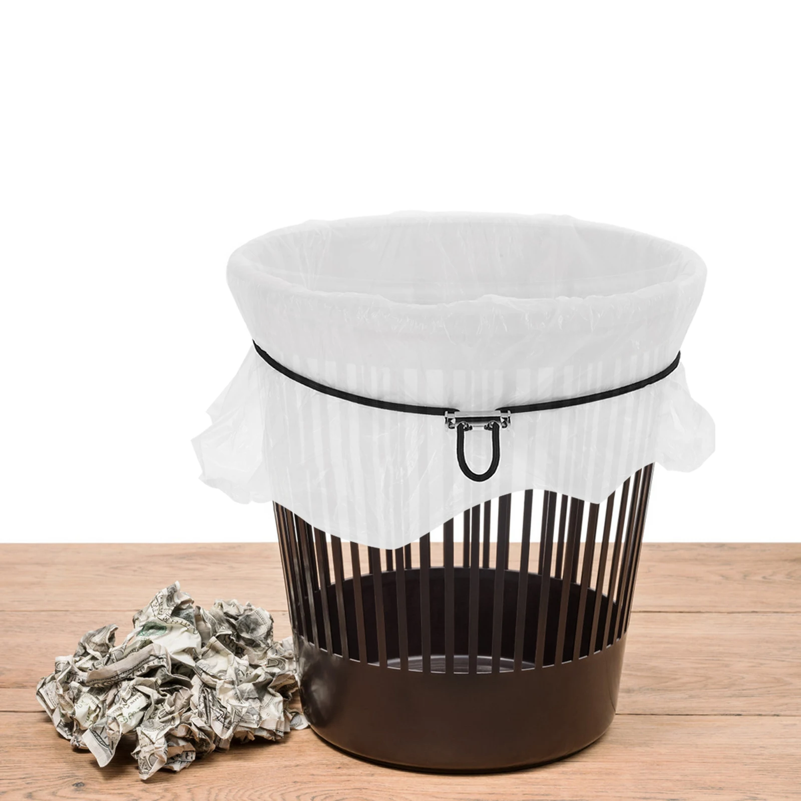 

Adjustable Elastic Rubber Band Cord Trash Bag Holder Fixing Strap Garbage Can Bungee Bands Secure Fastener Bin Straps