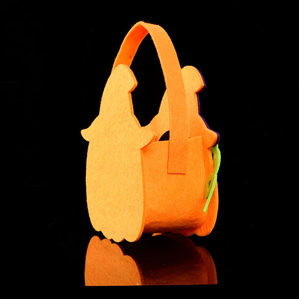 

2 Pcs Gift Bag Pumpkin with Rattan Hat Goodies Decorations Trick Halloween Candy Bags