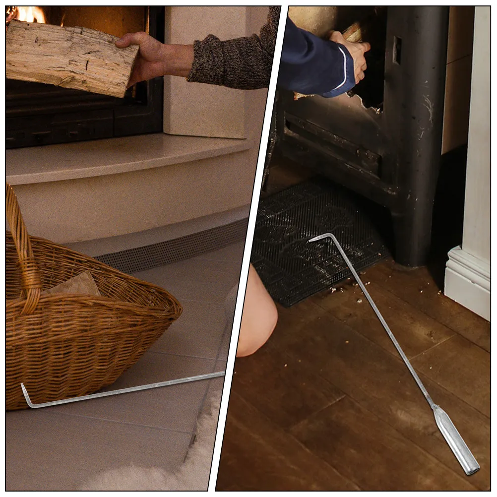 Household Fireplace Poker Steel Outdoor Fire Pit Tool Multipurpose Portable Camping Fire Pit Poker Fireplace Tongs