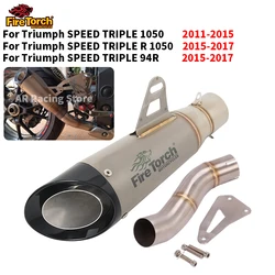 Slip For Triumph Speed Triple 1050 / R 1050 / 94R Motorcycle Exhaust System Mid Link Pipe with DB killer Carbonb Fiber Muffler