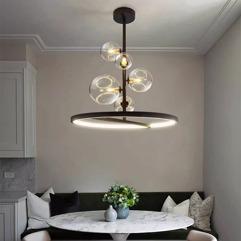 Imagem -02 - Nordic Home Decor Lustres para Sala de Jantar Lustre Pendant Lights Lâmpadas de Suspensão Luminária de Teto Iluminação Interior