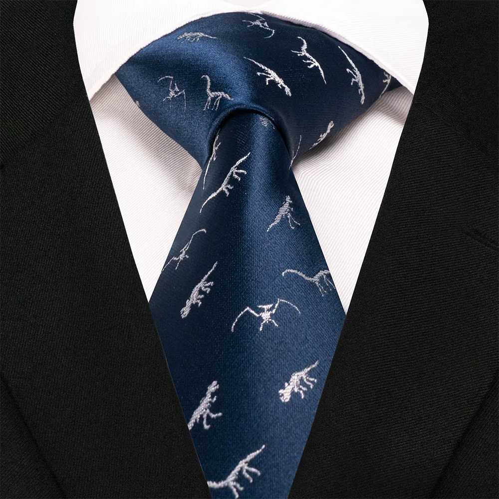 EASTEPIC 8 cm rot-blaue Jacquard-Krawatten für Herren, Herren-Krawatte, hochwertiges Accessoire, Geschäftsgeschenk, Fuchs, Drache, Flamingo, Schnecke, Ente, Tier – Detail 15