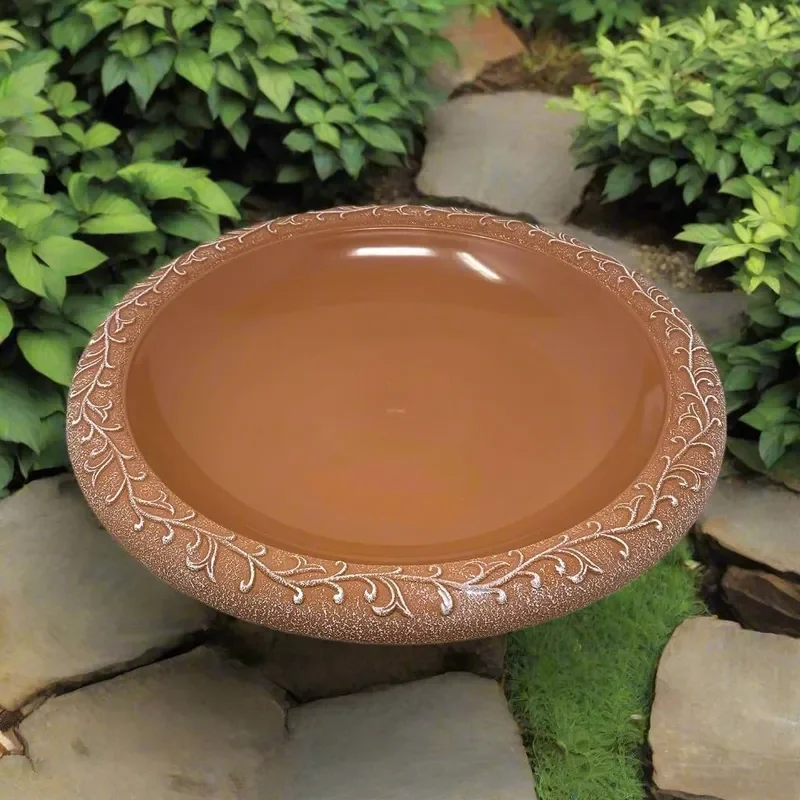 Bird Bath Bowl Only 19 Large Terra Cotta Fiber Clay Bird Bath Bowl Lightweight 3.7lbs