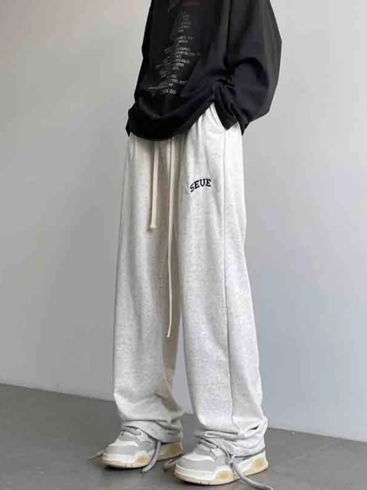 

Loose Men's American Sle Sport Pants Autumn Winter plus Size 300 Pou Casual Straight Leg Trousers Trendy Long Trousers