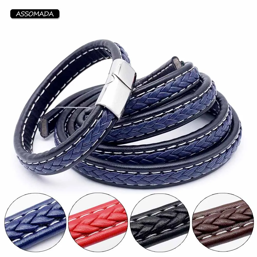 

6mmX12mm Flat Braided PU Leather Rope Handmade Man Bracelet Handcraft Leather Cords For Diy Jewelry Making Supplies Accessories