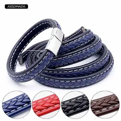 6mmX12mm Flat Braided PU Leather Rope Handmade Man Bracelet Handcraft Leather Cords For Diy Jewelry Making Supplies Accessories