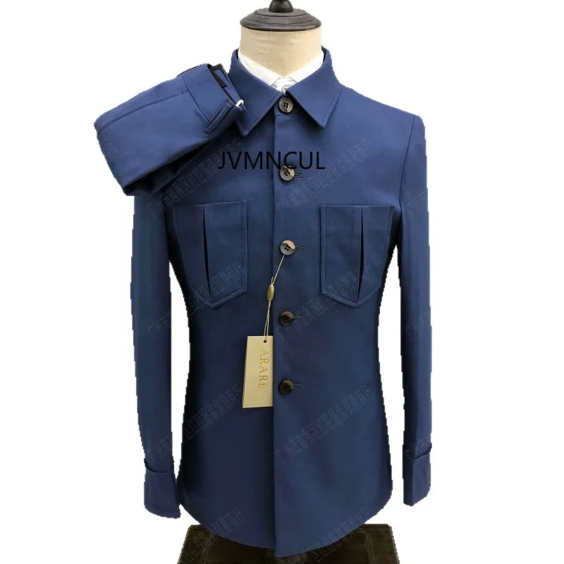 ARARE New Style Men's Business Suit with Jacket Collar and Zhongshan Collar 2026 New Arrival for Young Men