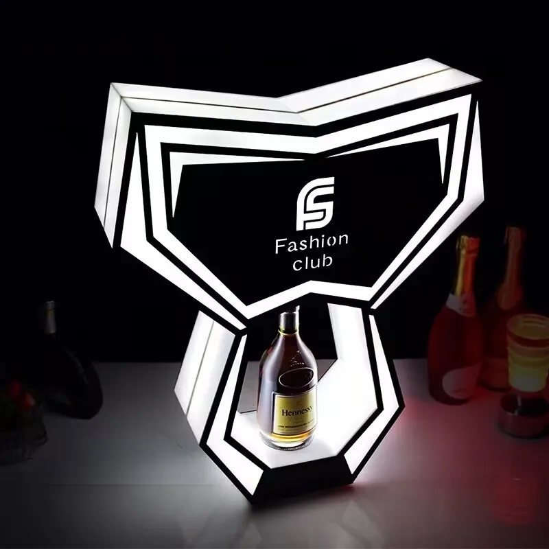 Custom Logo LED VIP Nexus Champagne Bottle Presenter Glorifier Display for Events Party Lounge Bar Night Club