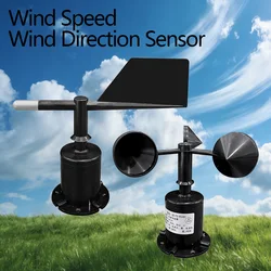30m/s Polycarbon Wind Speed Direction Sensor Weather Station Outdoor 3 Cup Anemometer Sensor Output RS485 4-20MA 1-5V 2-10V