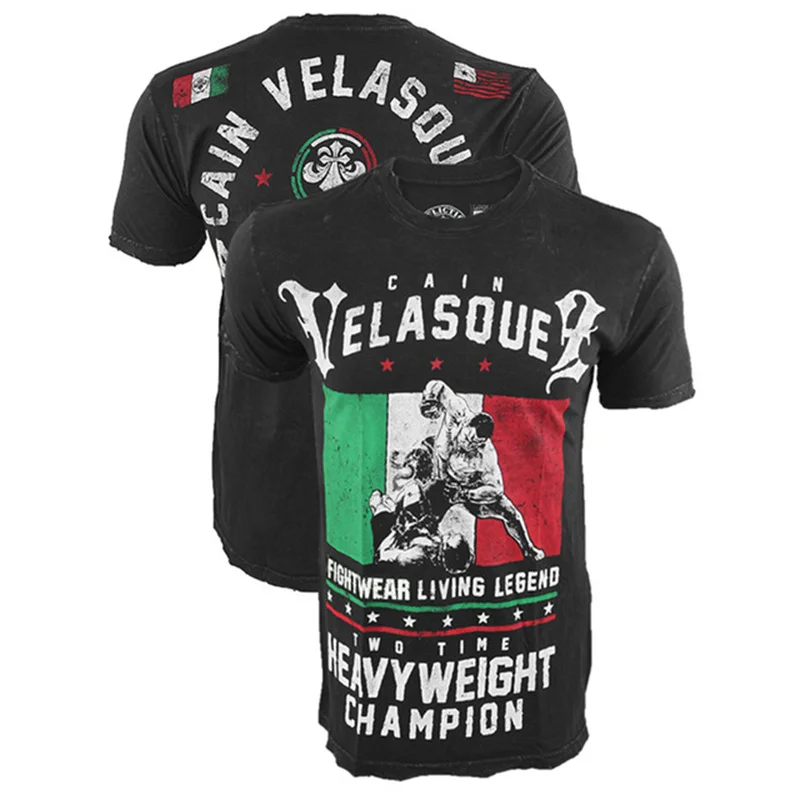 Herren Muay Thai T-Shirt Sommer Schnelltrocknend Bequemes Atmungsaktives Shirt Modisches Fitness-T-Shirt Lässiges O-Ausschnitt Kurzarm-Oberteil – Detail 2