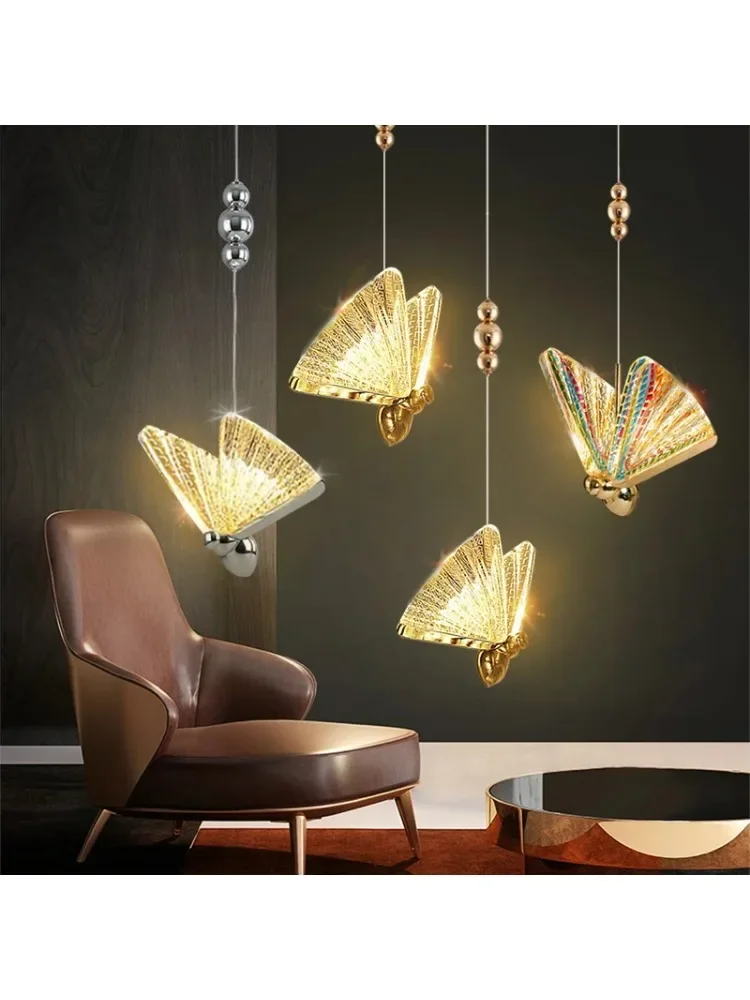 Lampy wiszące LED w kształcie motyla, nordycka lampa wisząca, oświetlenie wewnętrzne do sypialni, salonu, jadalni, kuchni, pendente iluminação — 2