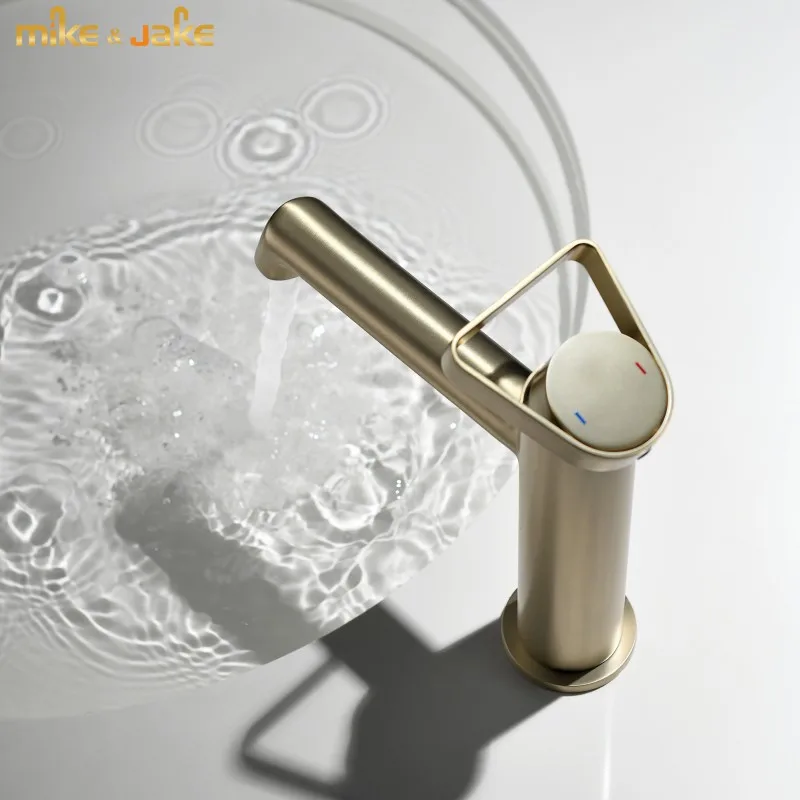 Bathroom brass gold Tap bathroom Brush gold faucet washbasin faucet deck sink stand tap simple wash basin mixer  faucet