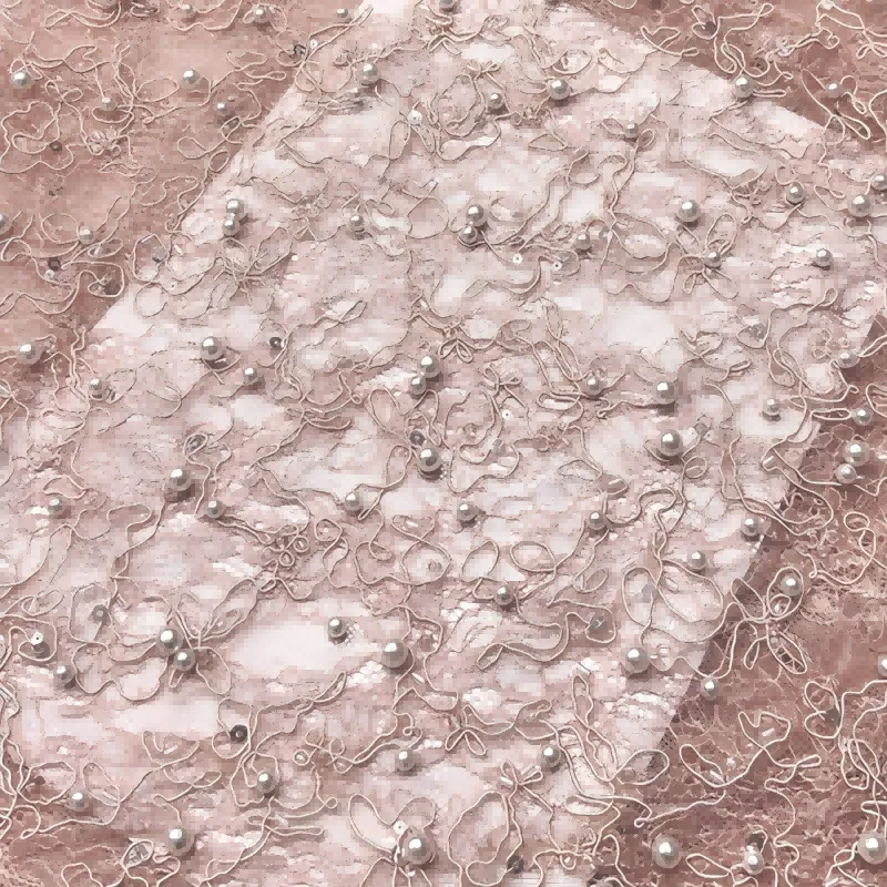 

Elegant African Sequence Lace Fabric High Quality Lace Floral Embroidery Beaded Mesh Fabric For Women Wedding Party Dresses