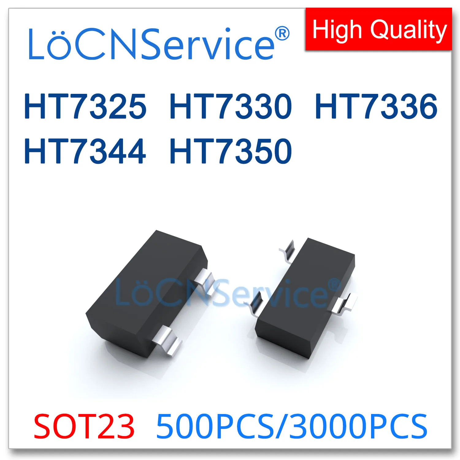 LoCNService SOT23 500 шт. 3000 шт. HT7325 HT7330 HT7336 HT7344 HT7350 SMD Сделано в Китае Высокое качество