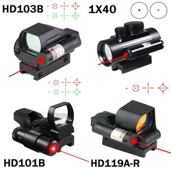 Red Dot Sight with Laser Series HD103 HD101 4 Reticle Optics Sight Red Green Dot Airsoft Scopes Gl*ck Hunting Scope