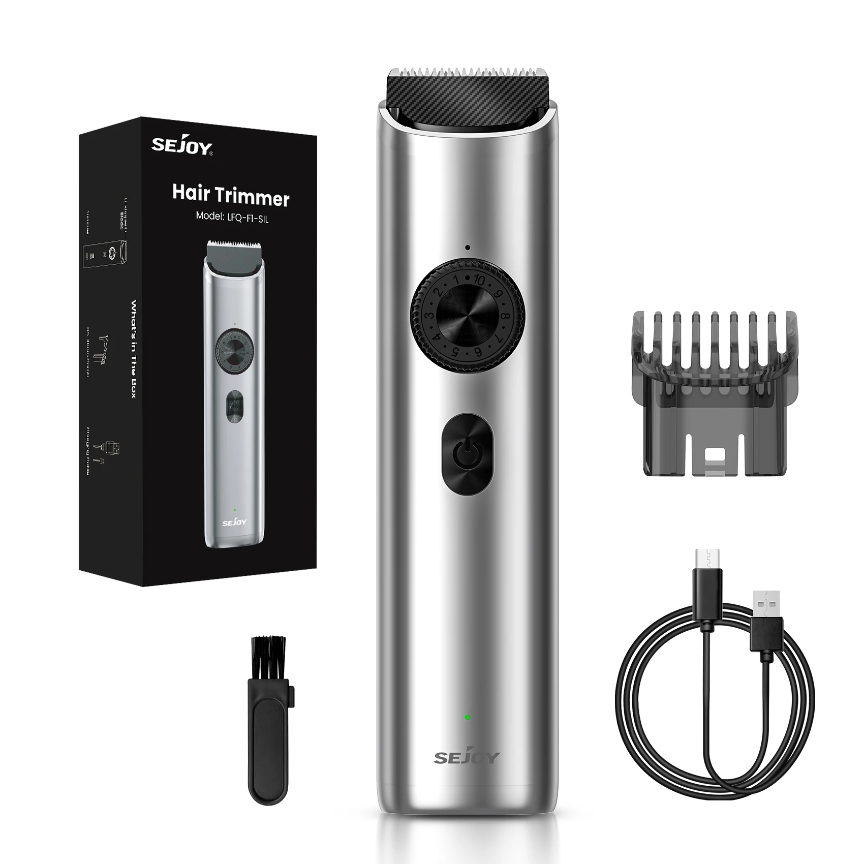 Kabelloser Haarschneider für Männer Präzisions-Einstellrad Herren-Barttrimmer 20 Längeneinstellungen, USB-Aufladung Wasserdicht Nass/Trocken