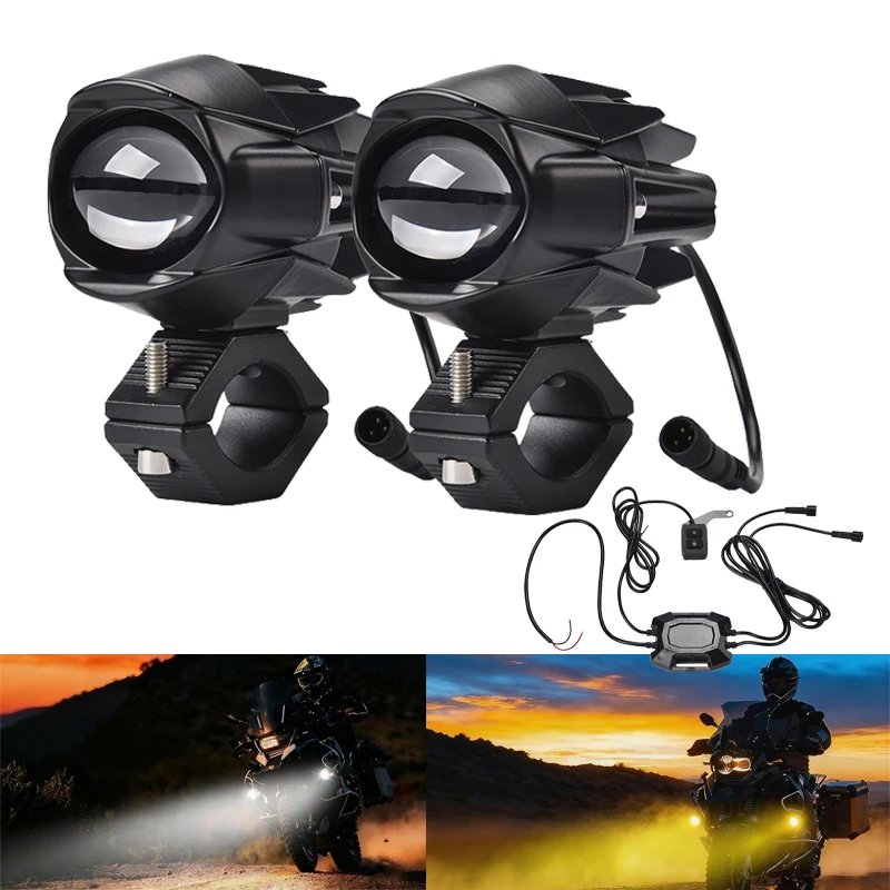 

Противотуманные фары для мотоцикла, двухцветная мигалка, светодиодный вспомогательный противотуманный фонарь дальнего света для YAMAHA MT-09 MT09 MT 09 SP 2021 2022 2023