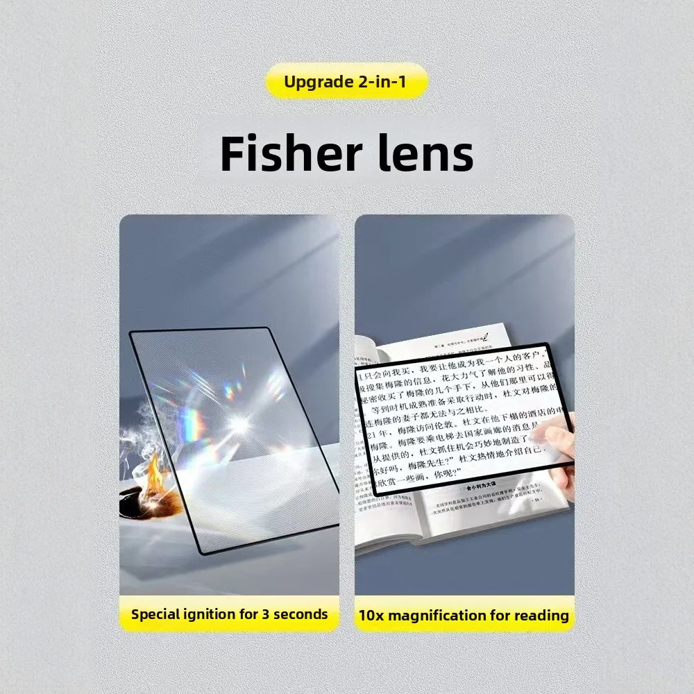 1/3Pcs Portable Card Magnifier Lens Outdoor Solar Fire Starter High Power Reading Magnifying Glass for Camping Hiking Survival