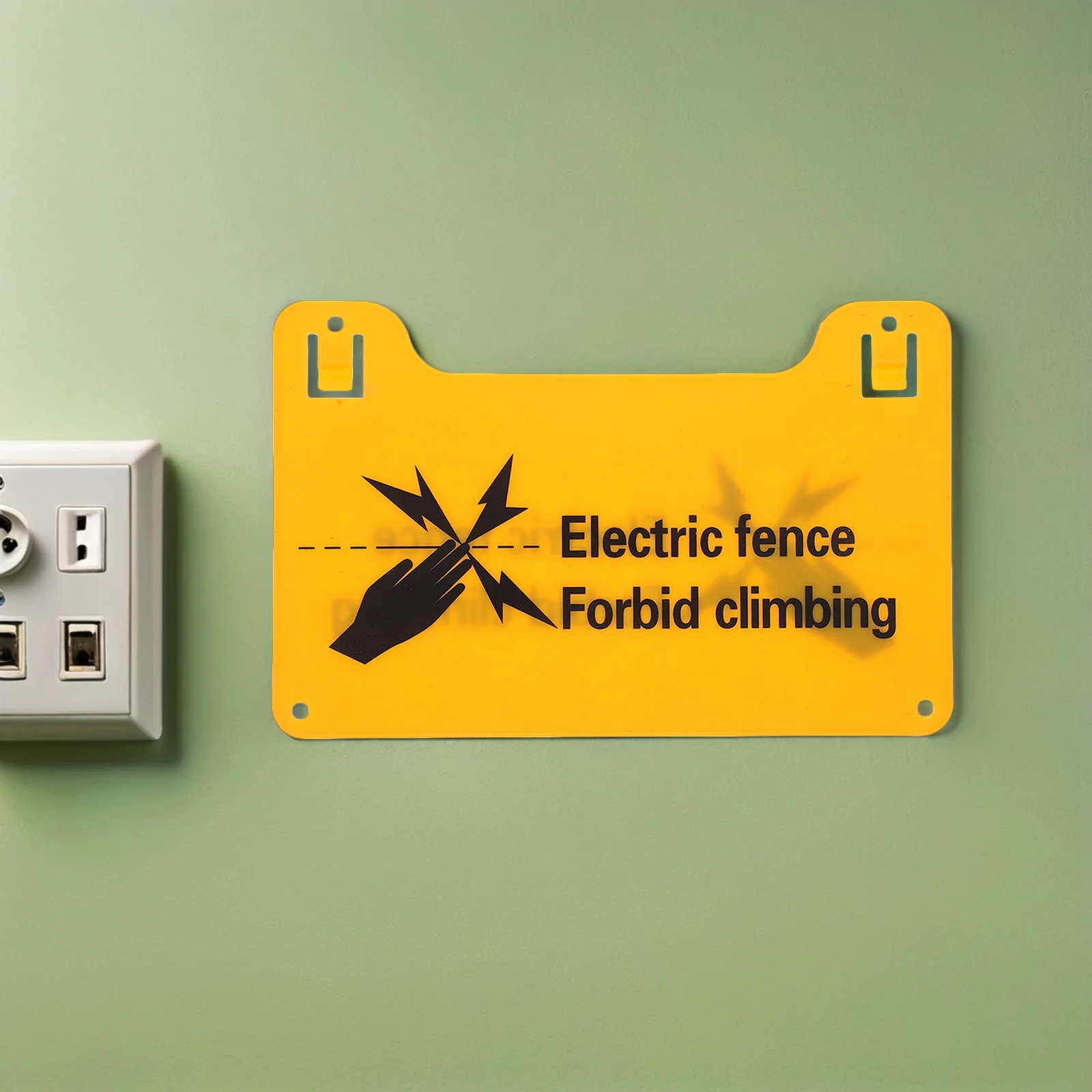 10 Pcs Electronic Fence Warning Sign Electric Safety Board Danger Label