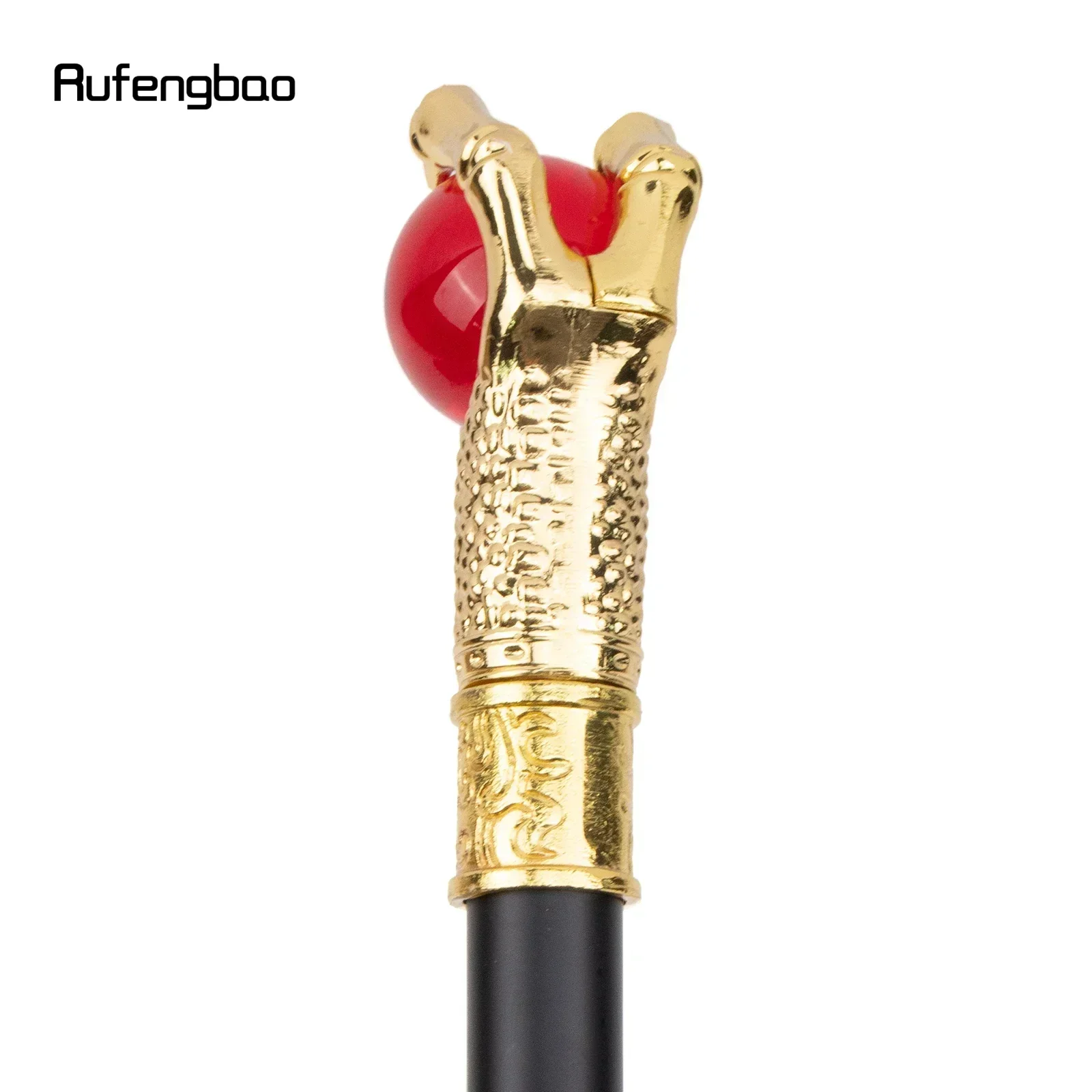 التنين مخلب فهم الكرة الزجاجية الحمراء الذهبي عصا المشي الأزياء الزخرفية عصا المشي أداء المرحلة قصب 93 سنتيمتر #4