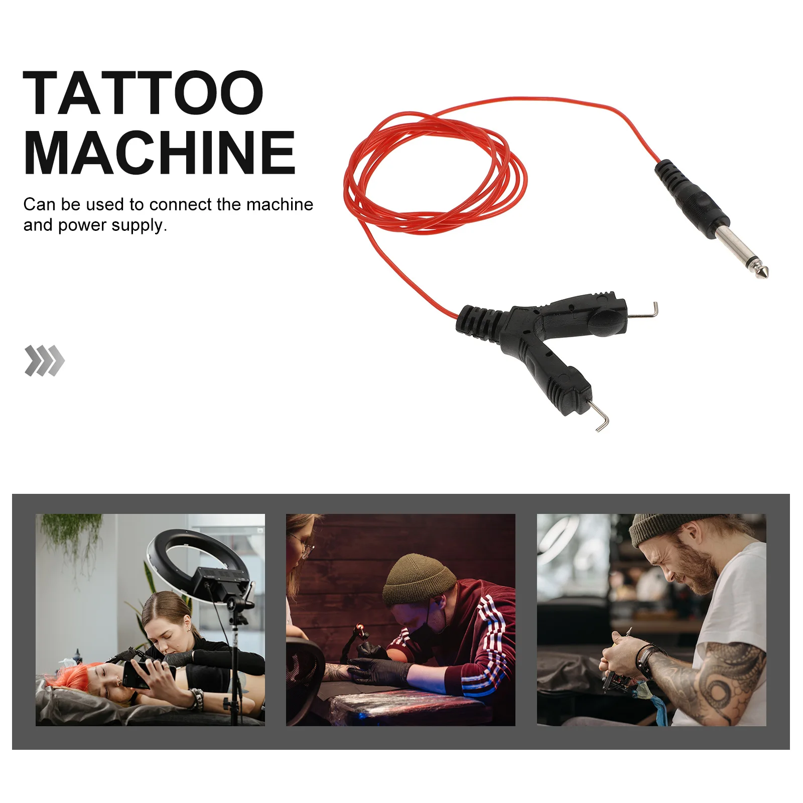 

1pc 1.8M Coil Hook Wire Gold Plated Clip Cord For Tattoo Machine Durable Waterproof Cable Line Tattoos Machine Accessories