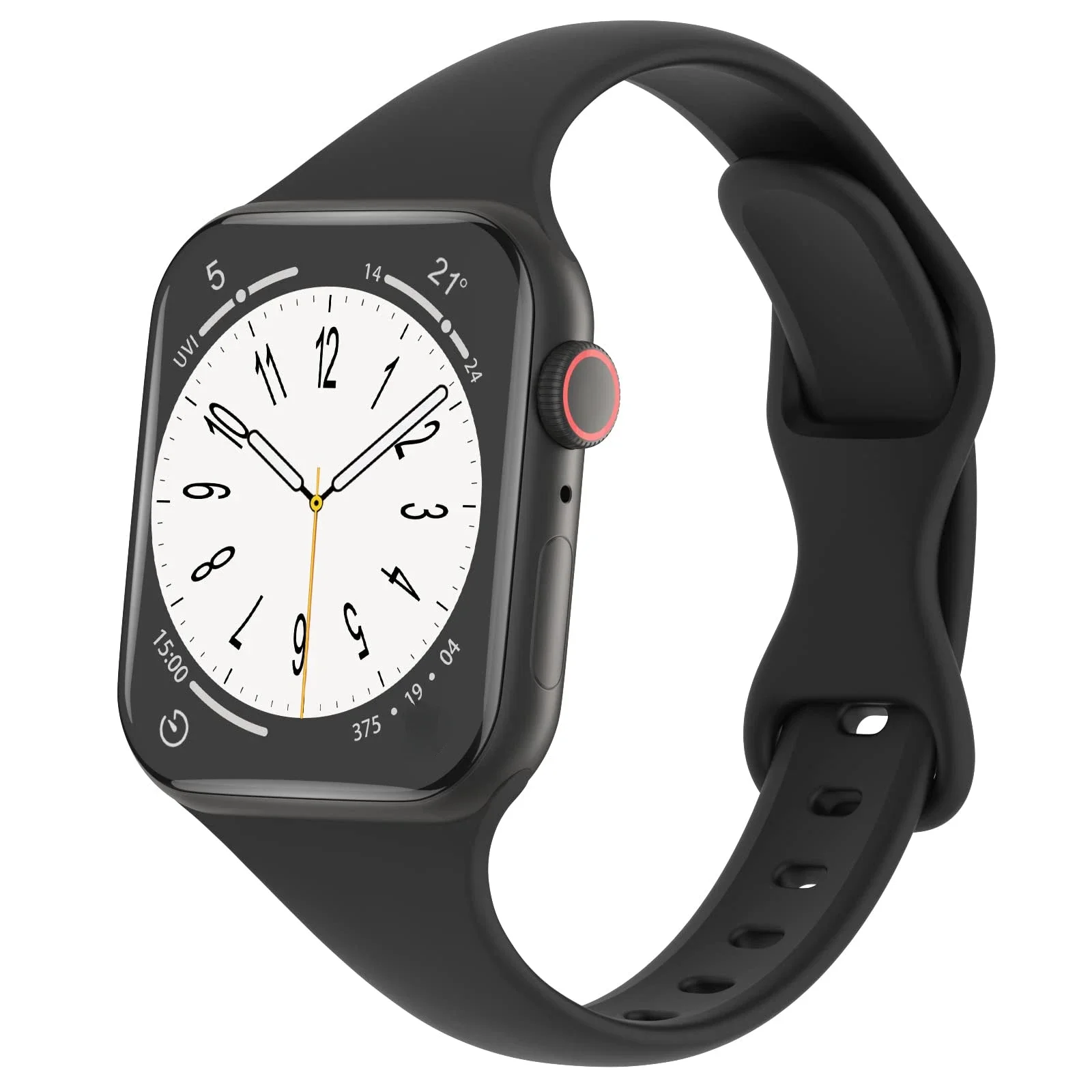 Silikonschlaufe für Apple Watch Band 45 mm 44 mm 40 mm 41 mm 49 mm elastisches Gürtelarmband iWatch Serie Ultra 5/4/3/SE/6/7/8 Armband