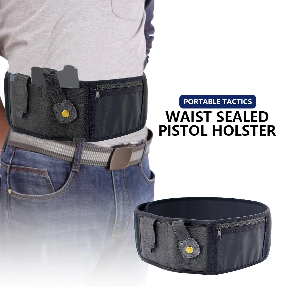 Funda de pistola portátil sellada para cintura, funda universal oculta para pistola tipo cinturón para Glock Sig Sauer