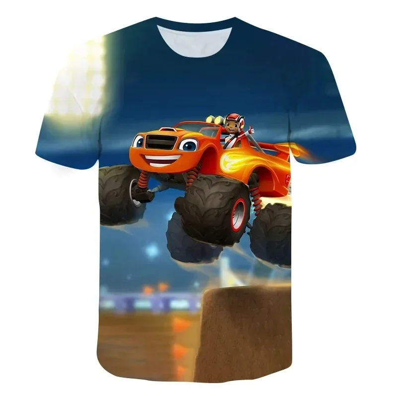 2024 Summer New Hot Wheels 3d Printed Leisure Outdoor Sports Short Sleeve Loose Comfortable T-shirt Fashion Men\'s Clothing