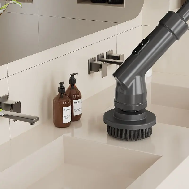 เครื่องขัดแบบหมุน, แปรงทำความสะอาดห้องน้ำไฟฟ้า, หัวแปรงทำความสะอาดแบบถอดเปลี่ยนได้ 7 หัวสำหรับห้องครัว, กระเบื้อง, อ่างล้างจาน, หน้าต่าง, พื้น