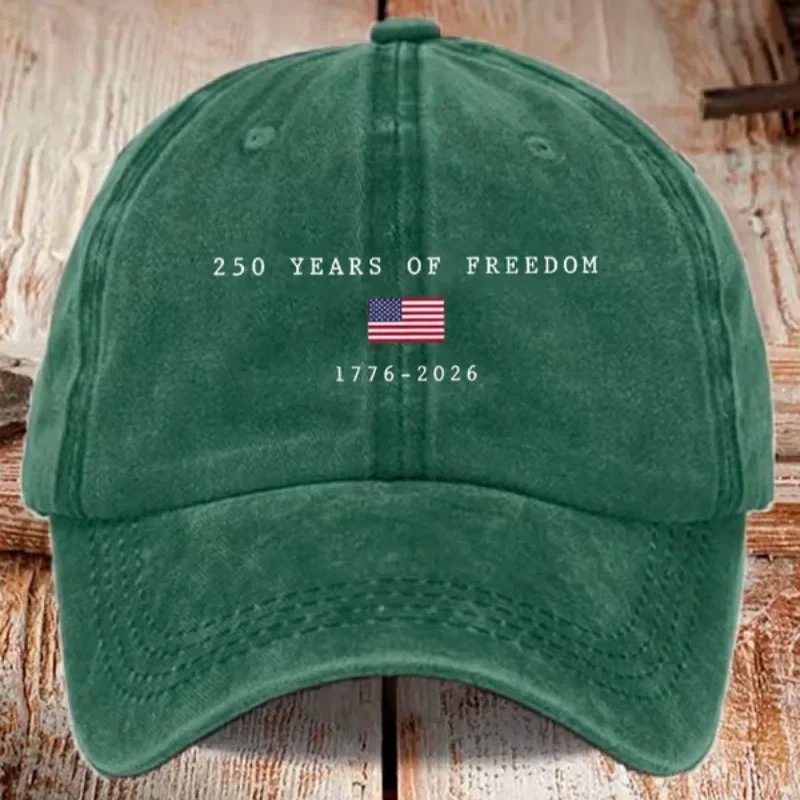 Customization Hot Summer Arriving 250 YEARS OF FREEDOM Anniversary Baseball Cap Women'S Washed Vintage Baseball Cap