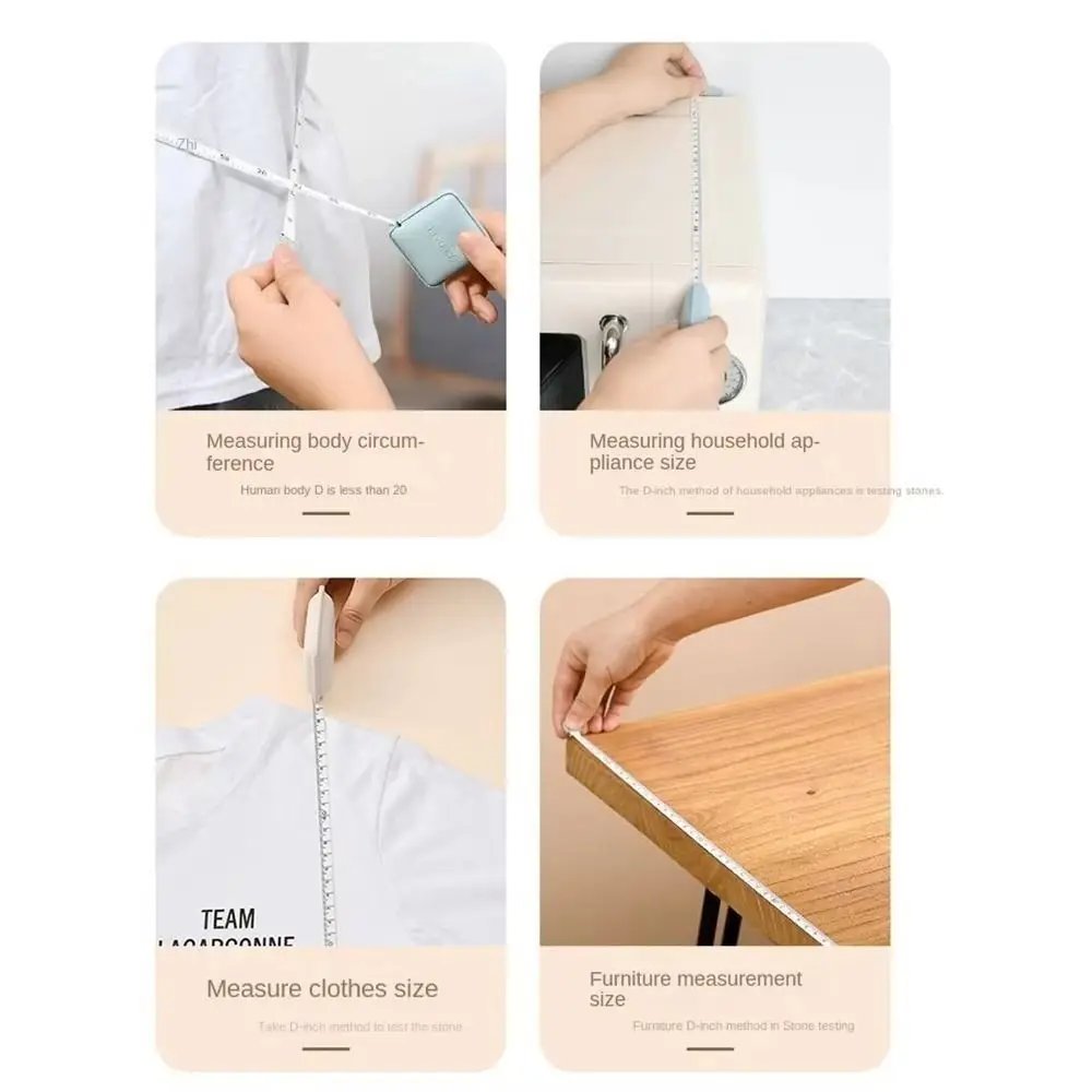 Portable PU Square Tape Measure Body Measuring Tools Mini Body Measuring Soft Tape Multifunctional Retractable Tape