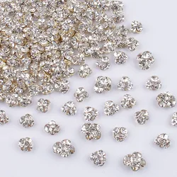 10Pcs 3D Shiny Pile Drills Nail Gem Rhinestones White Glitter Luxury Crystal Diamonds Nail Art Decorations DIY Jewelry Manicure