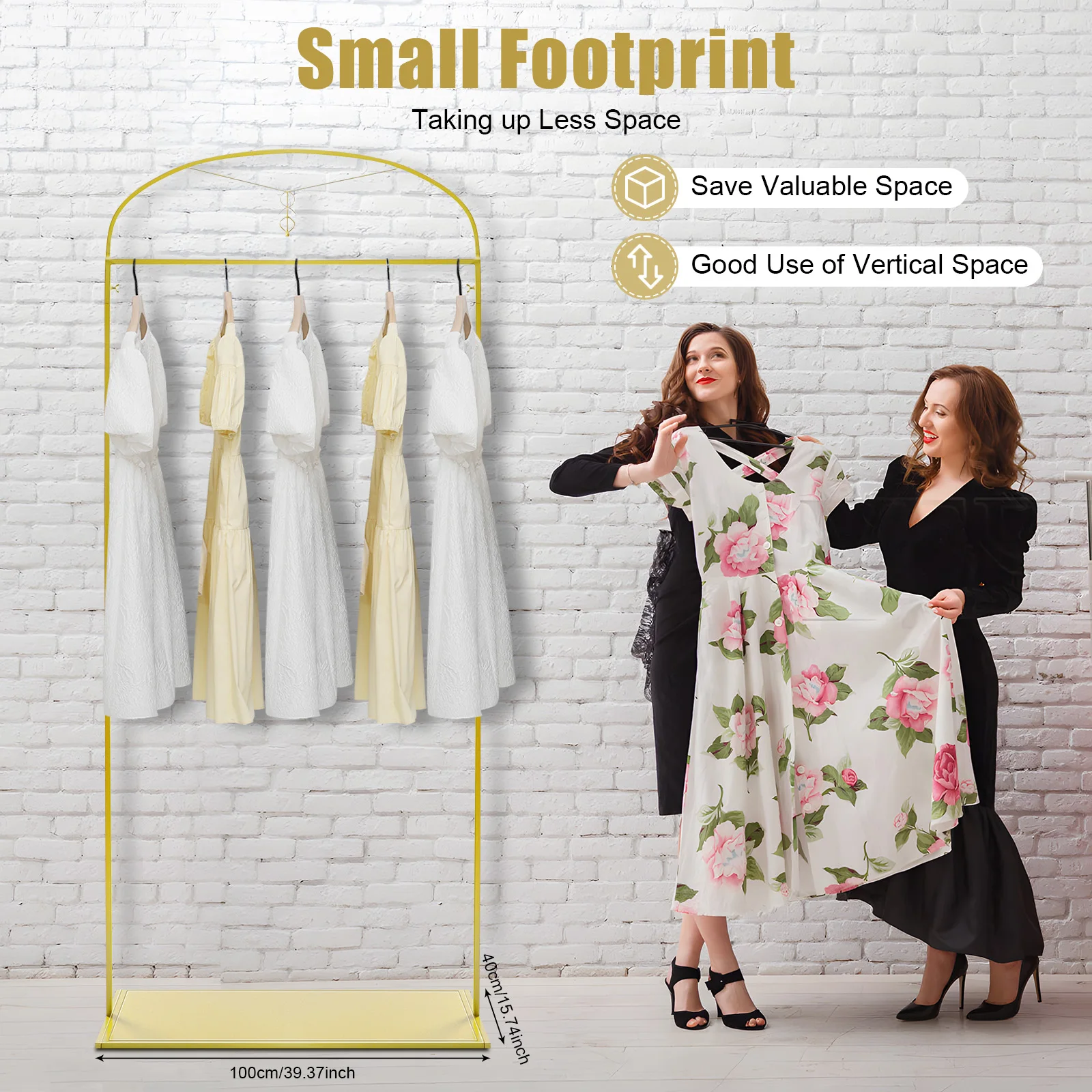 

7.5ft Clothes Rack Floor-Standing Bedroom Simple Home Living Room Clothes Rack Indoor Coat Rack, Free Standing Clothes Hanger